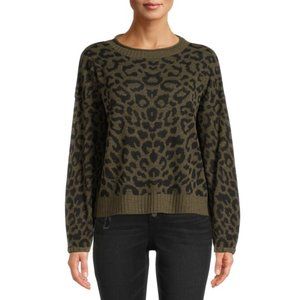Women's Olive Green Cheetah Sweater Size XXL New with tags